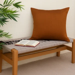 Golden Brown Raw Silk Cushion Cover